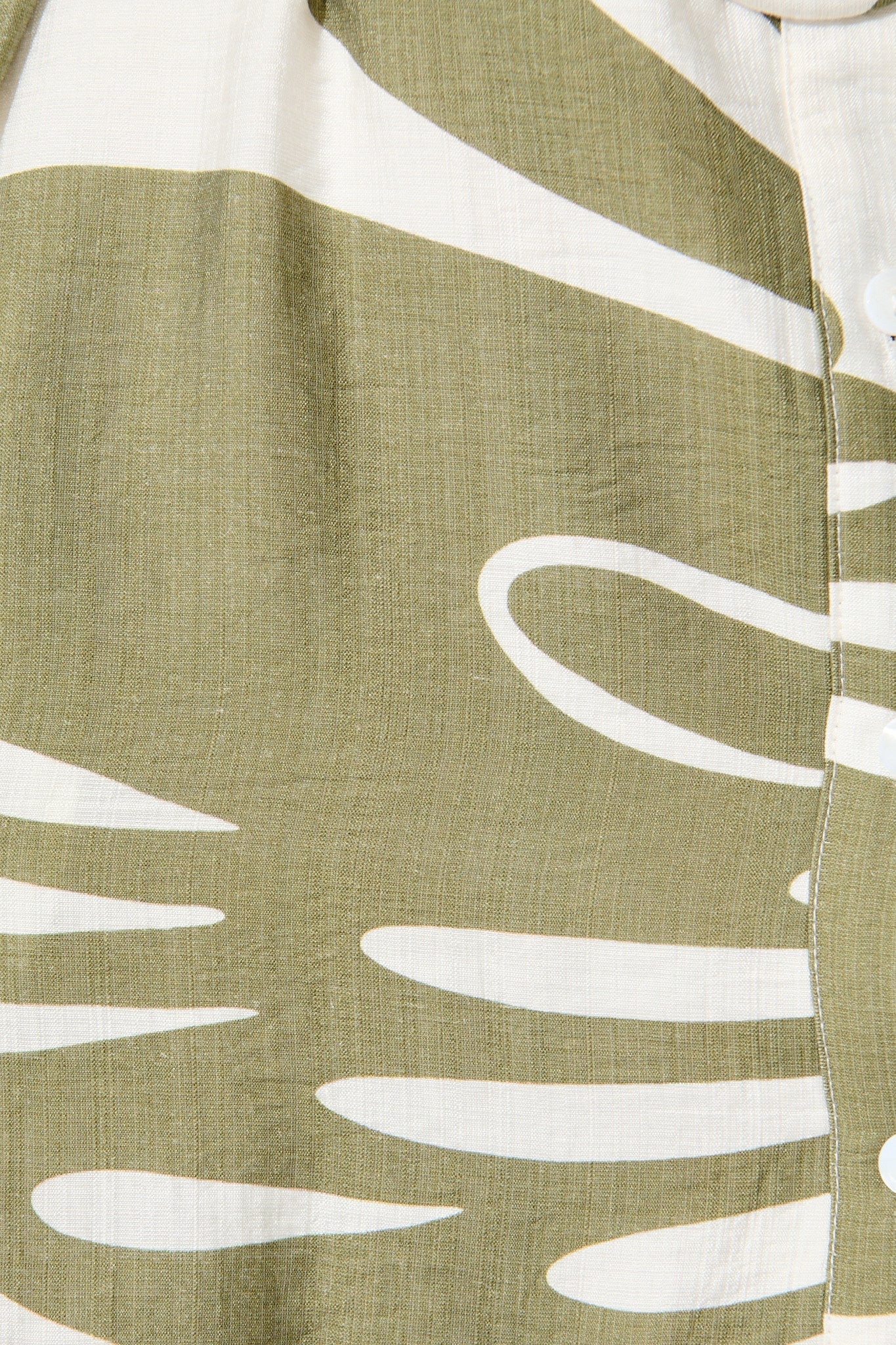 Della Shirt Dress in Khaki and Cream Leaf Print