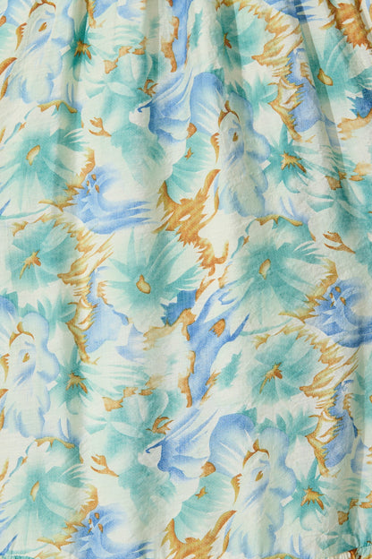 Marrakesh Midi Dress in Green Floral