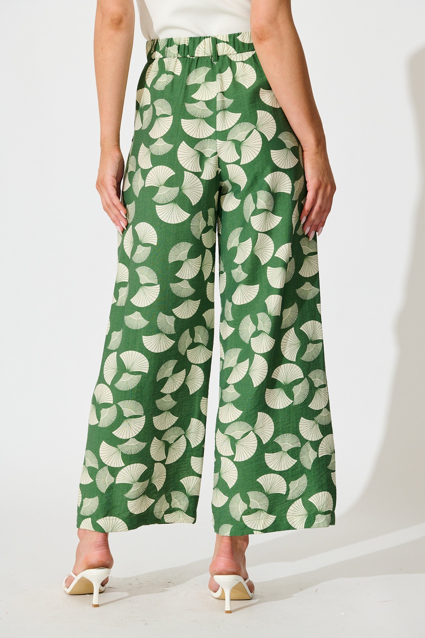 Dante Pant in Green with White Print