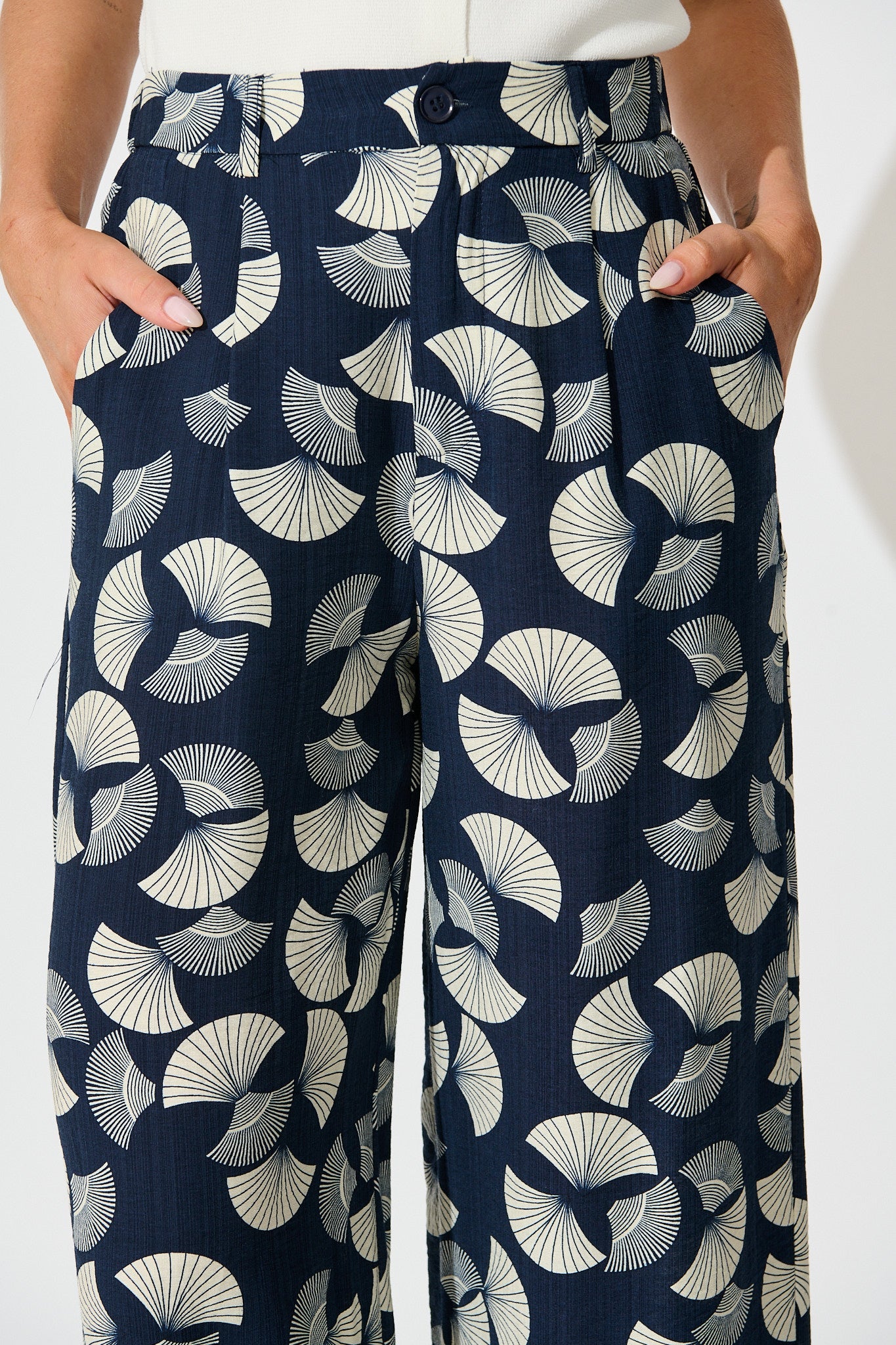 Dante Pant in Navy with White Print