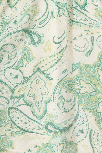 Janice Dress in Green with White Print