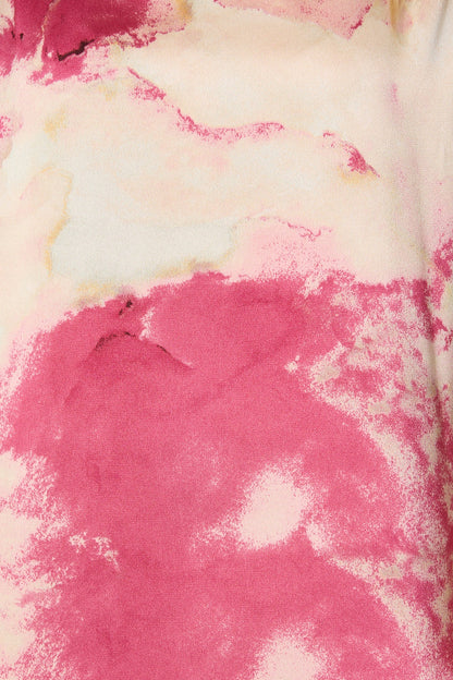 Rejina Top in Magenta Watercolour Satin