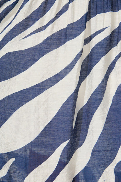 Naylor Maxi Shirt Dress in Navy with White Print