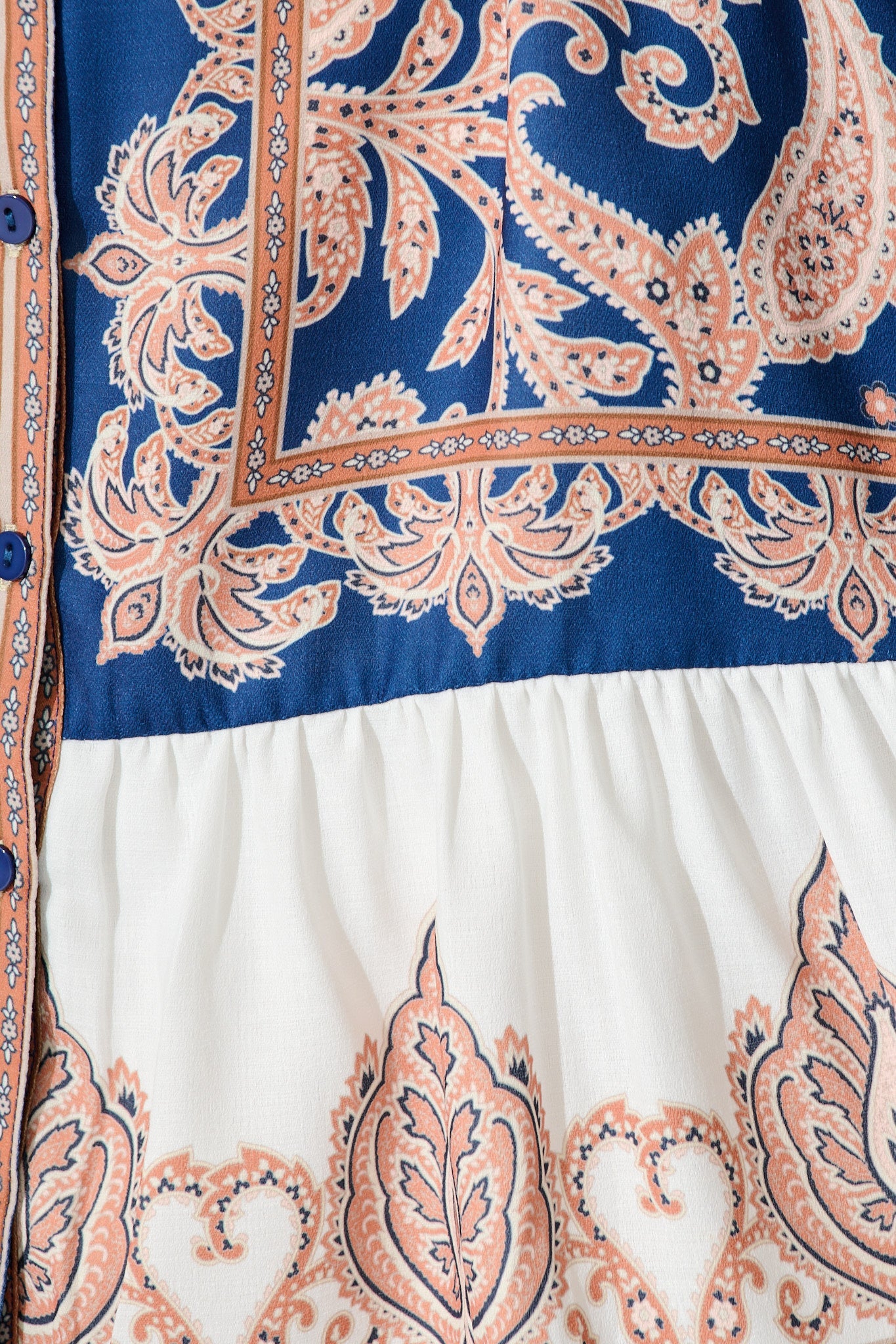 Holland Shirt Dress in Navy with Tan Placement Linen Blend