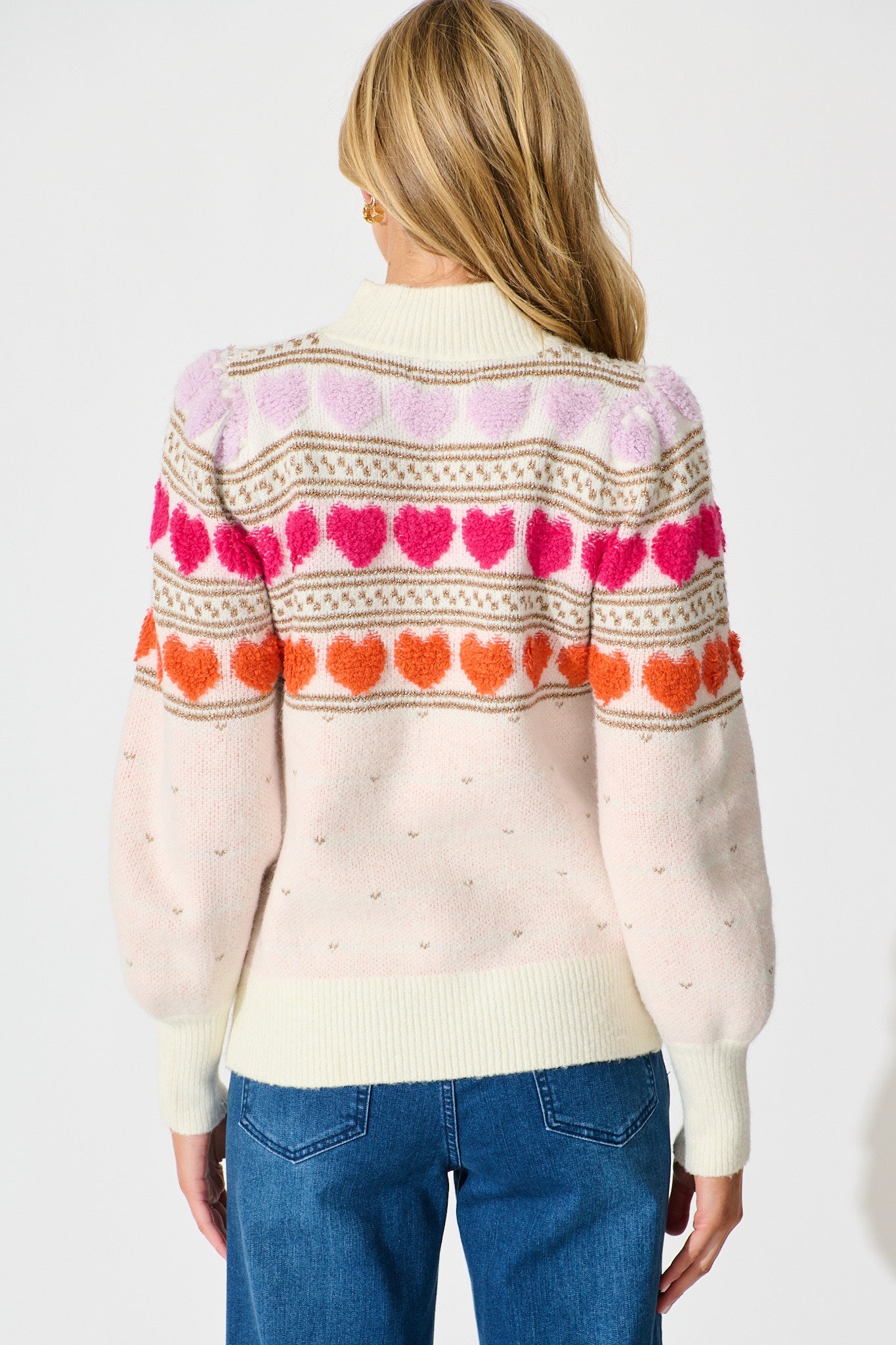 Nikita Heart Jumper in Pastel Multi Wool Blend