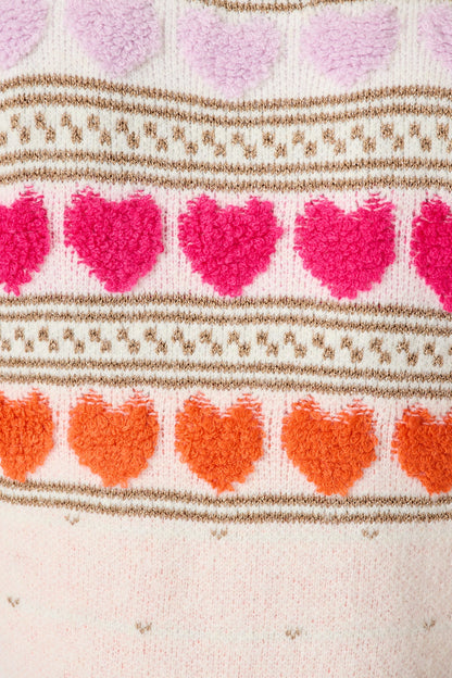Nikita Heart Jumper in Pastel Multi Wool Blend