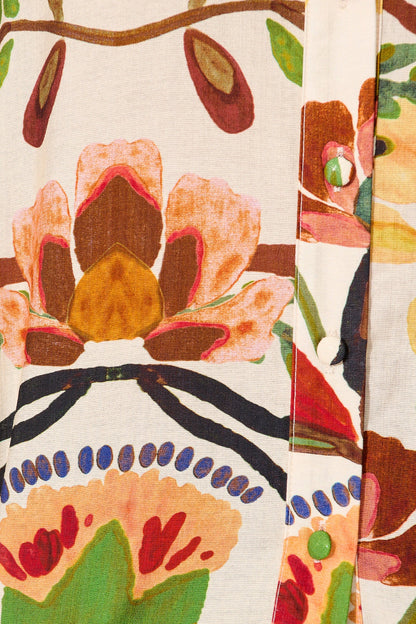 Willow Breeze Shirt in Cream with Multi Floral Print