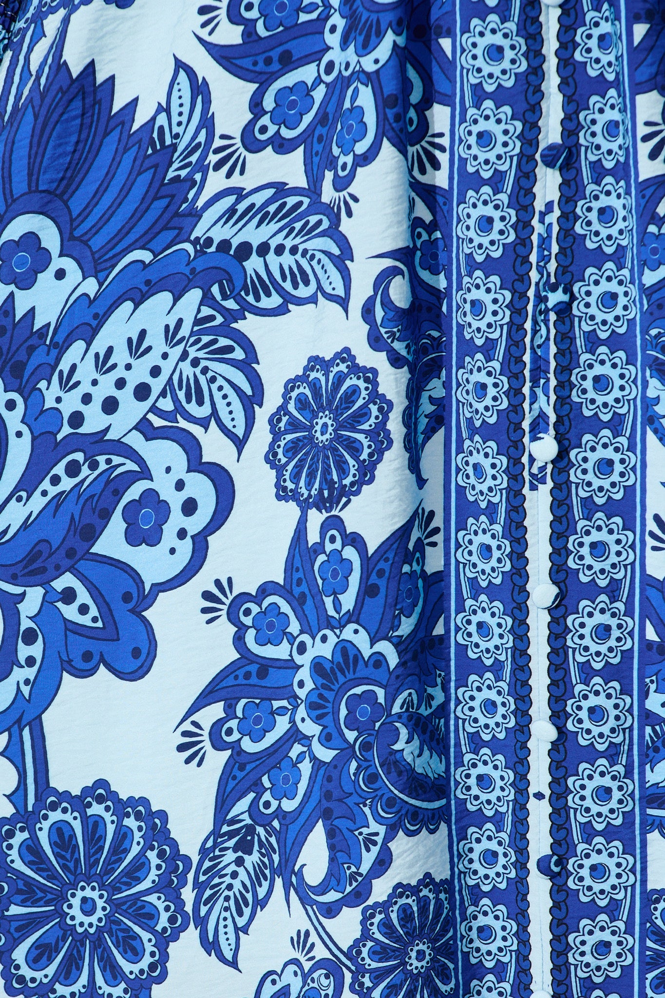 Deep Dive Maxi Dress in Blue with Navy Border Print