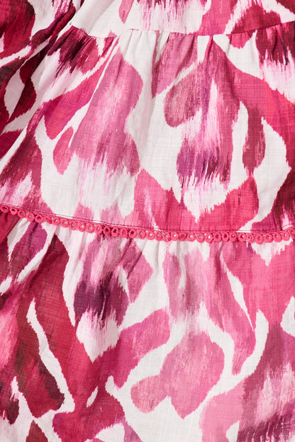 Art Of Attraction Dress in Wine with Pink Cotton Blend