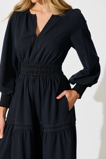 Love and Laughter Maxi Dress in Navy