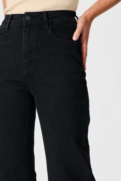 Atwood High Rise Relaxed Leg Jean in Black Denim