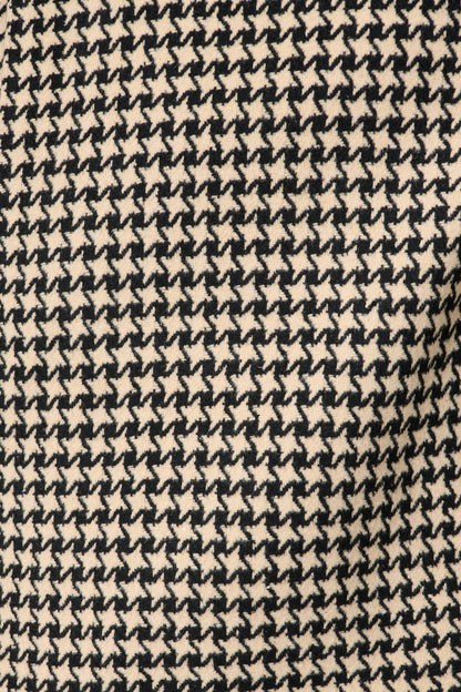 Norvina Coat in Beige with Black Herringbone Check
