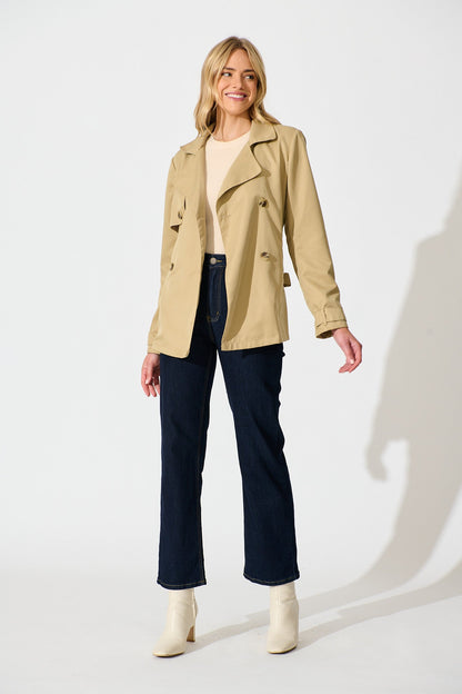Drew Trench Jacket in Beige