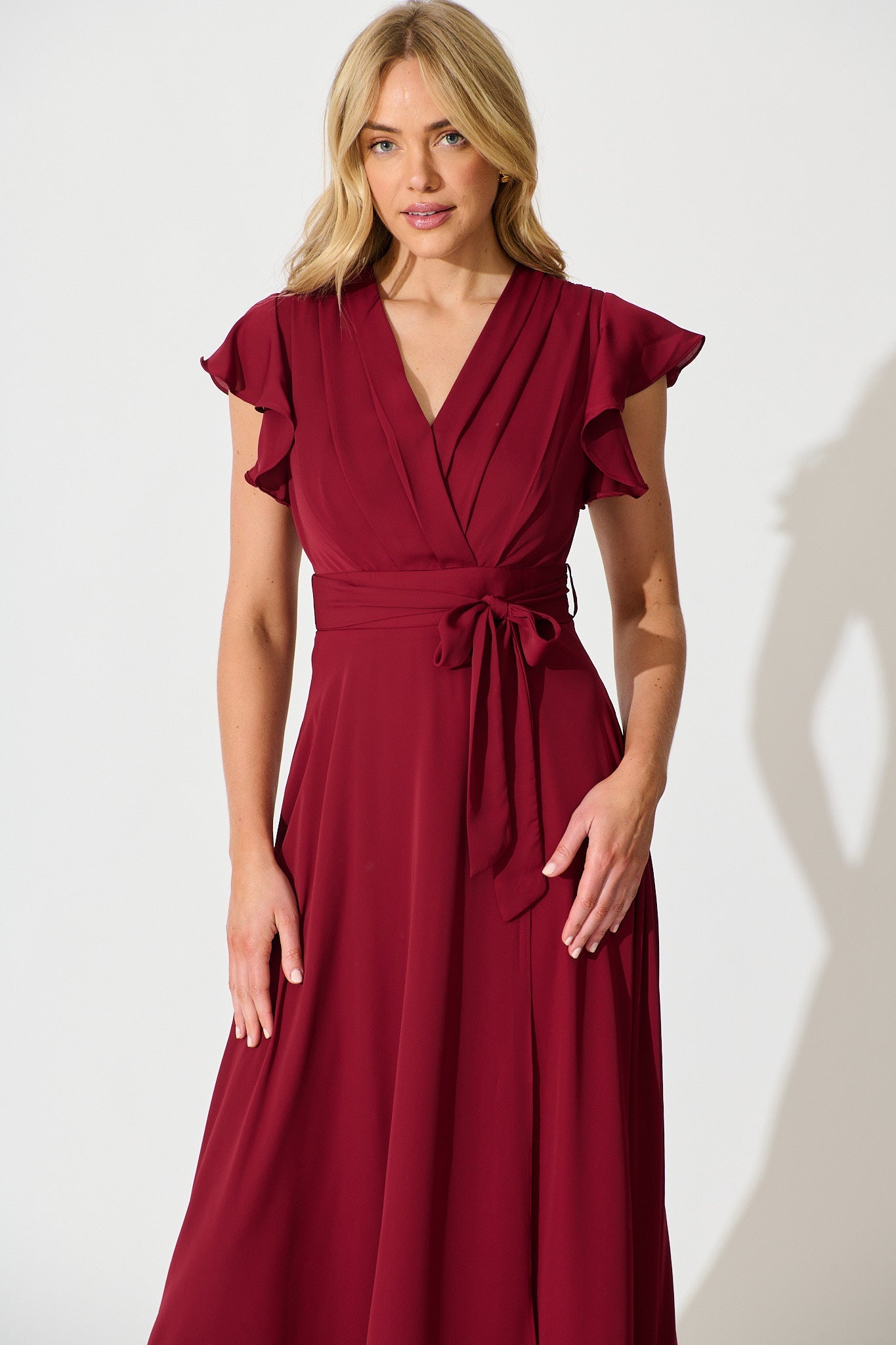 Wynter Maxi Dress in Wine Chiffon