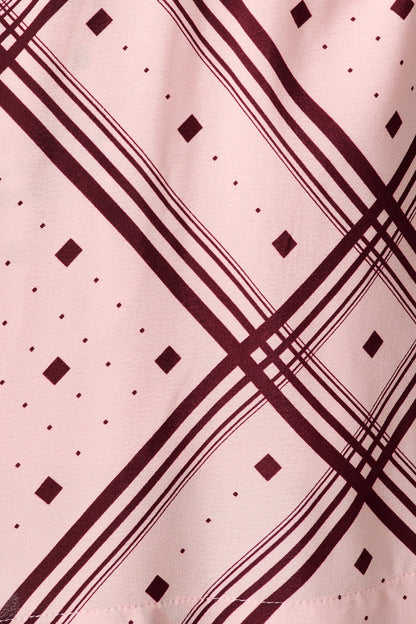 Have It All Dress in Pink with Wine Print