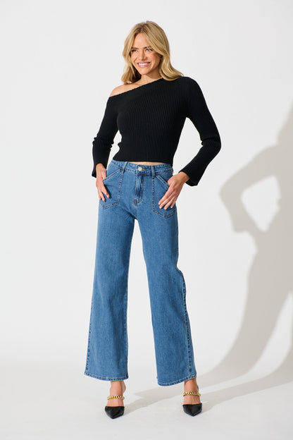 Kiss At Midnight Knit Top in Black