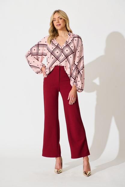 Executive Edge Pant in Wine