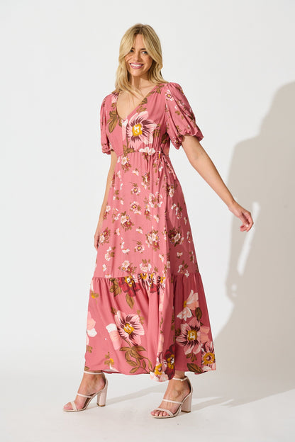 Wildflower Maxi Dress in Pink Floral