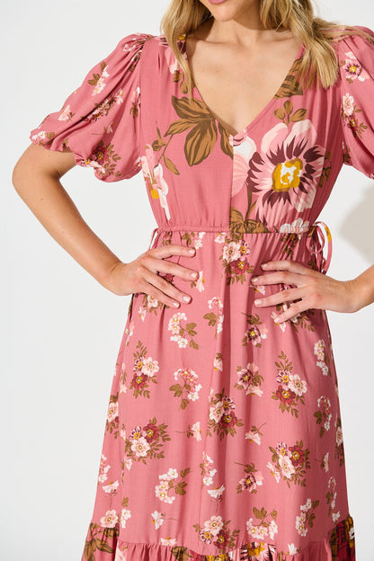 Wildflower Maxi Dress in Pink Floral