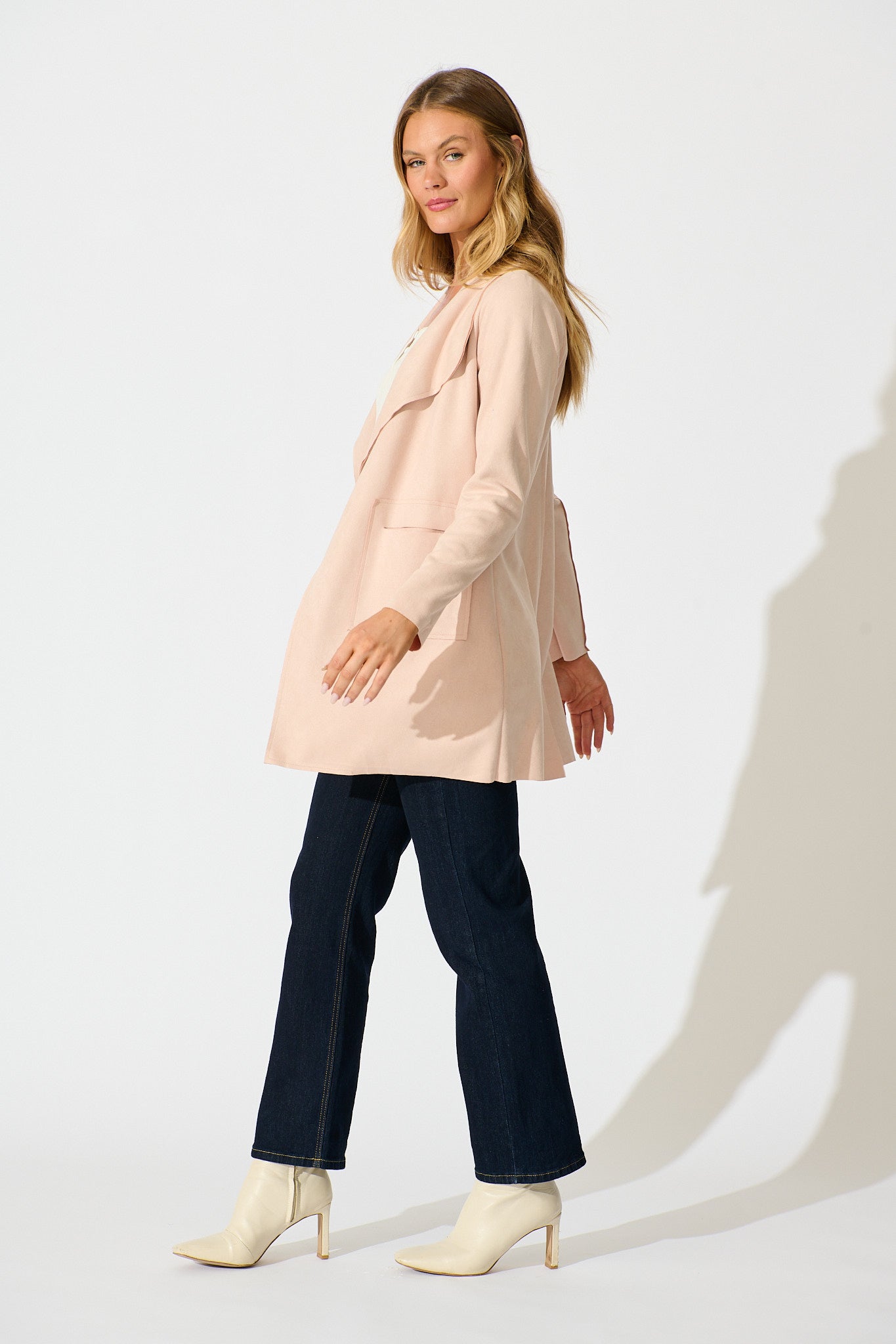 Rowan Jacket in Light Blush Suedette