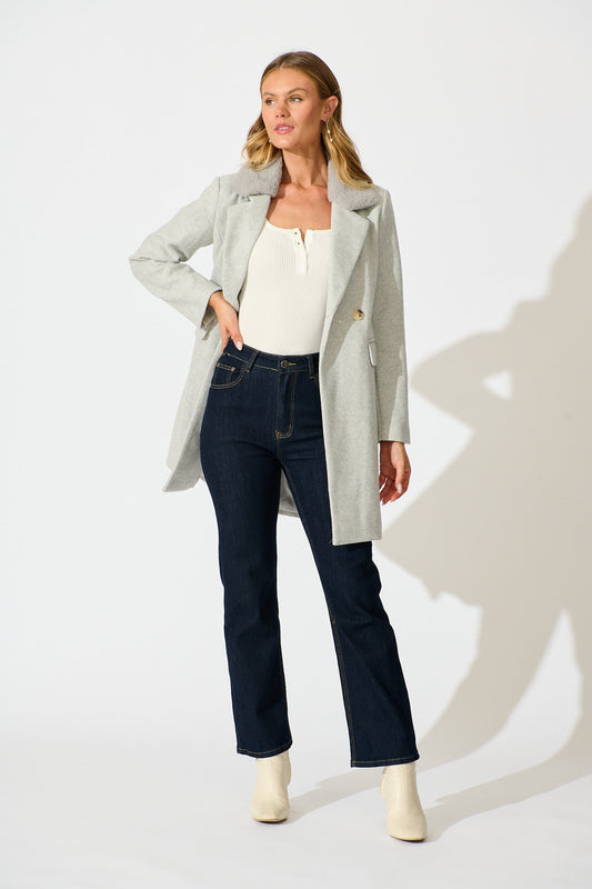 Aretha Coat in Light Grey Marle