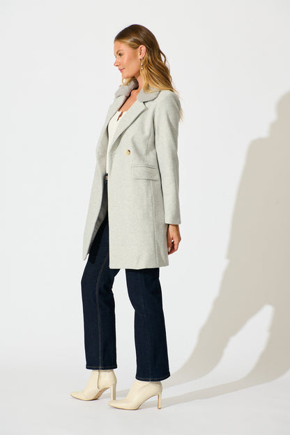 Aretha Coat in Light Grey Marle
