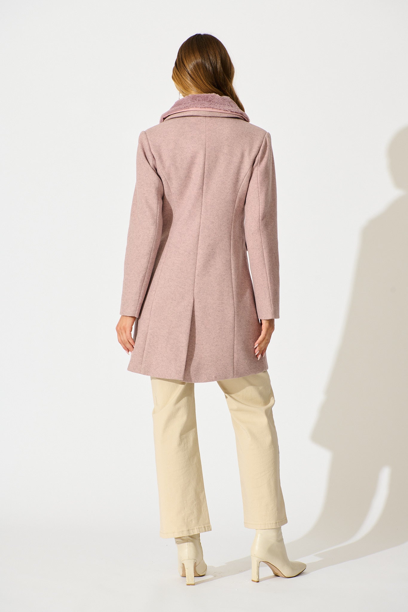 Aretha Coat in Pink Marle