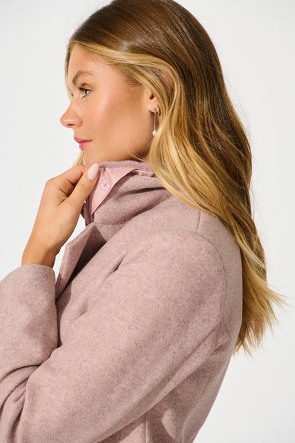 Aretha Coat in Pink Marle