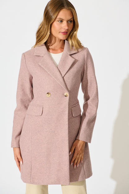 Aretha Coat in Pink Marle