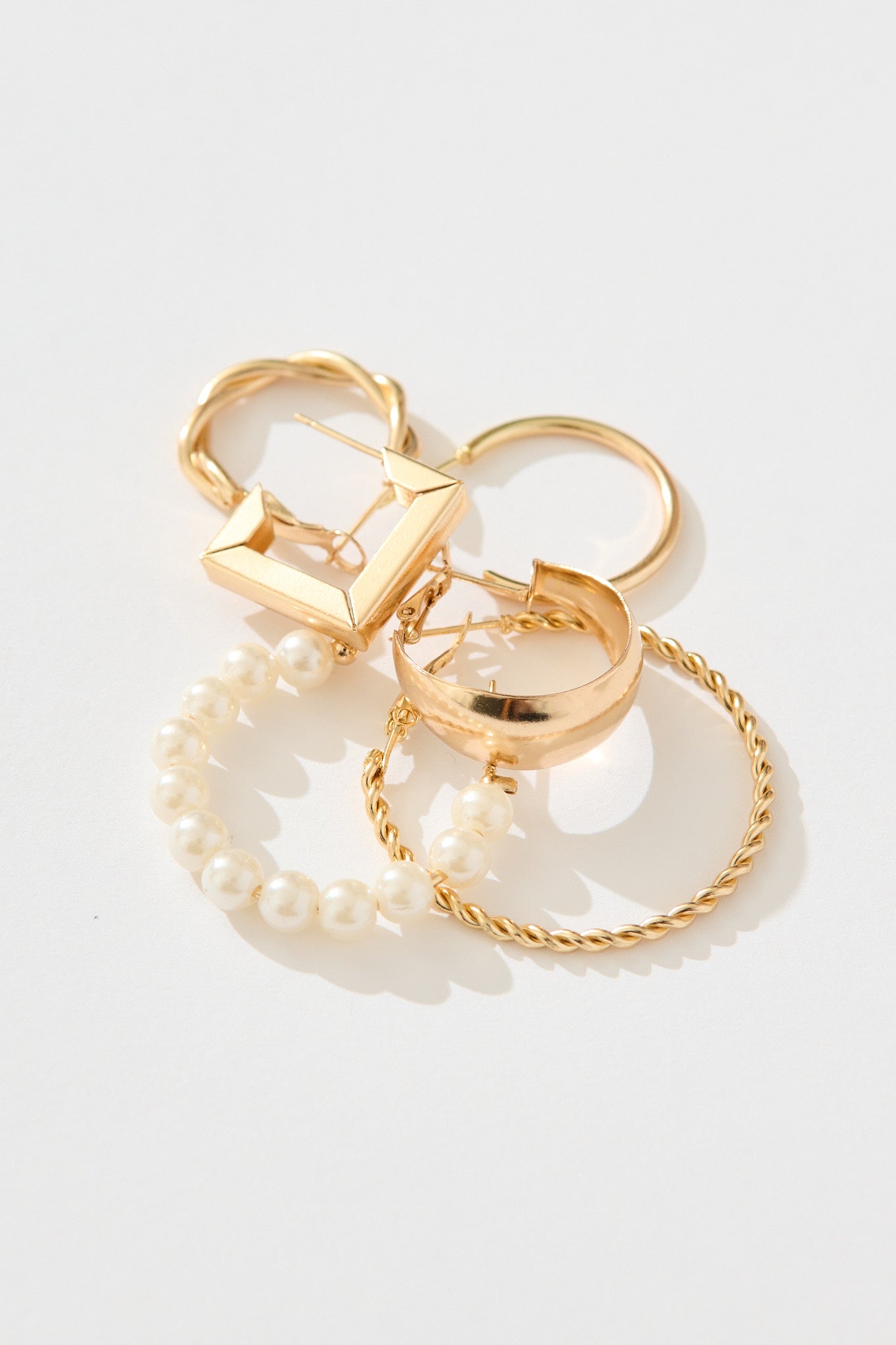 Hattie Multi Hoop Earrings Pack in Gold