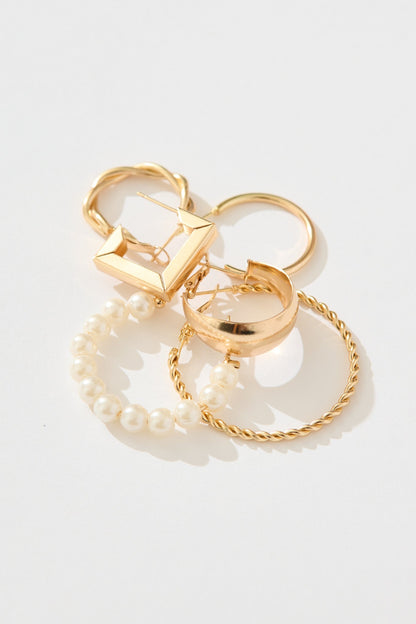 Hattie Multi Hoop Earrings Pack in Gold