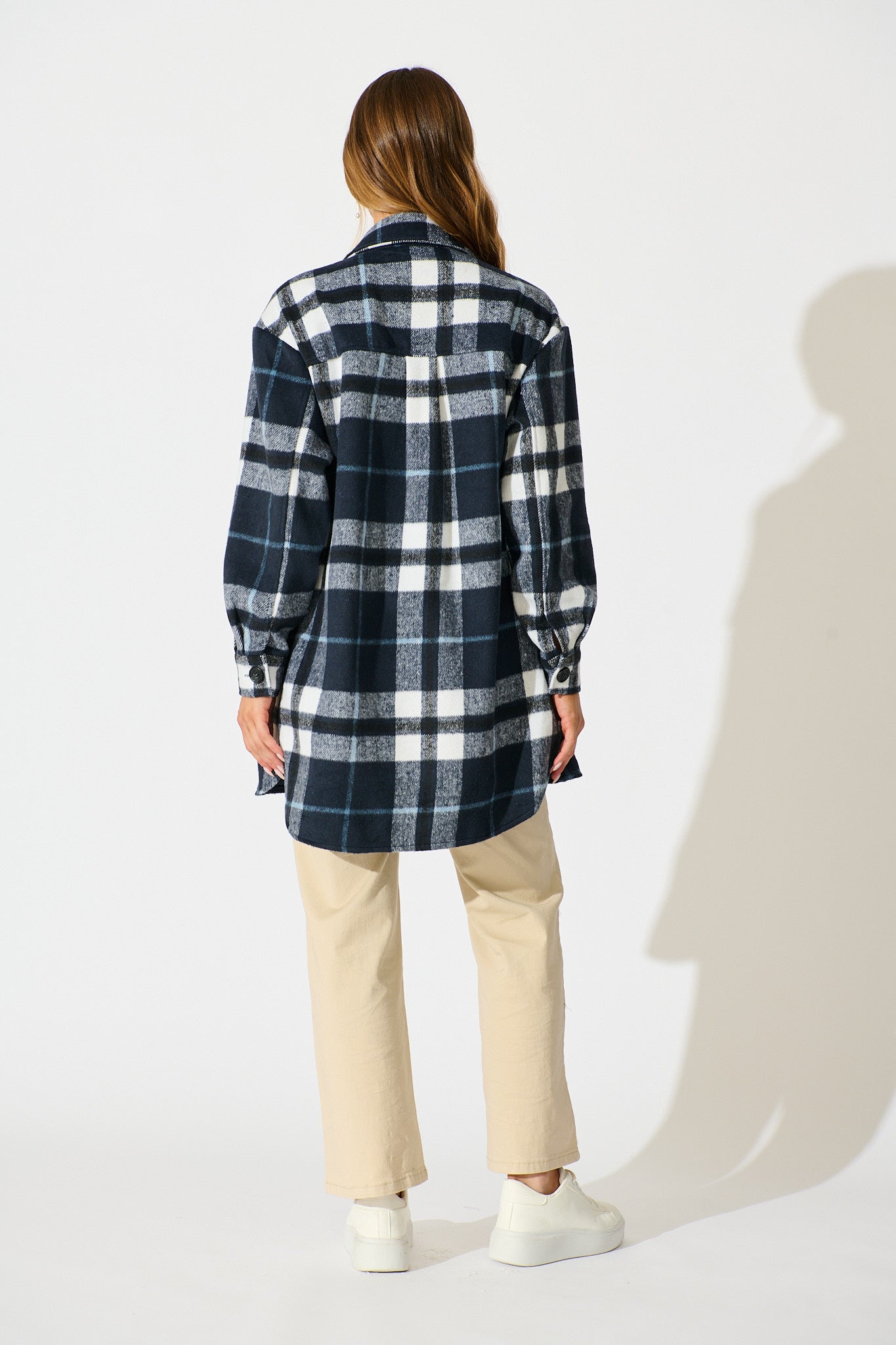 Ursula Shacket in Navy Check