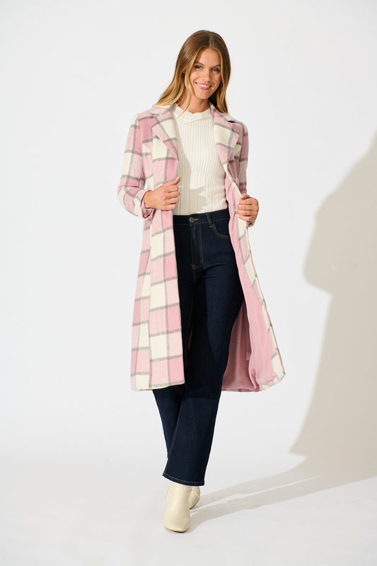 Lexington Coat in Pink Check