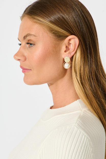 Tahnee Earring in Gold with Pearl