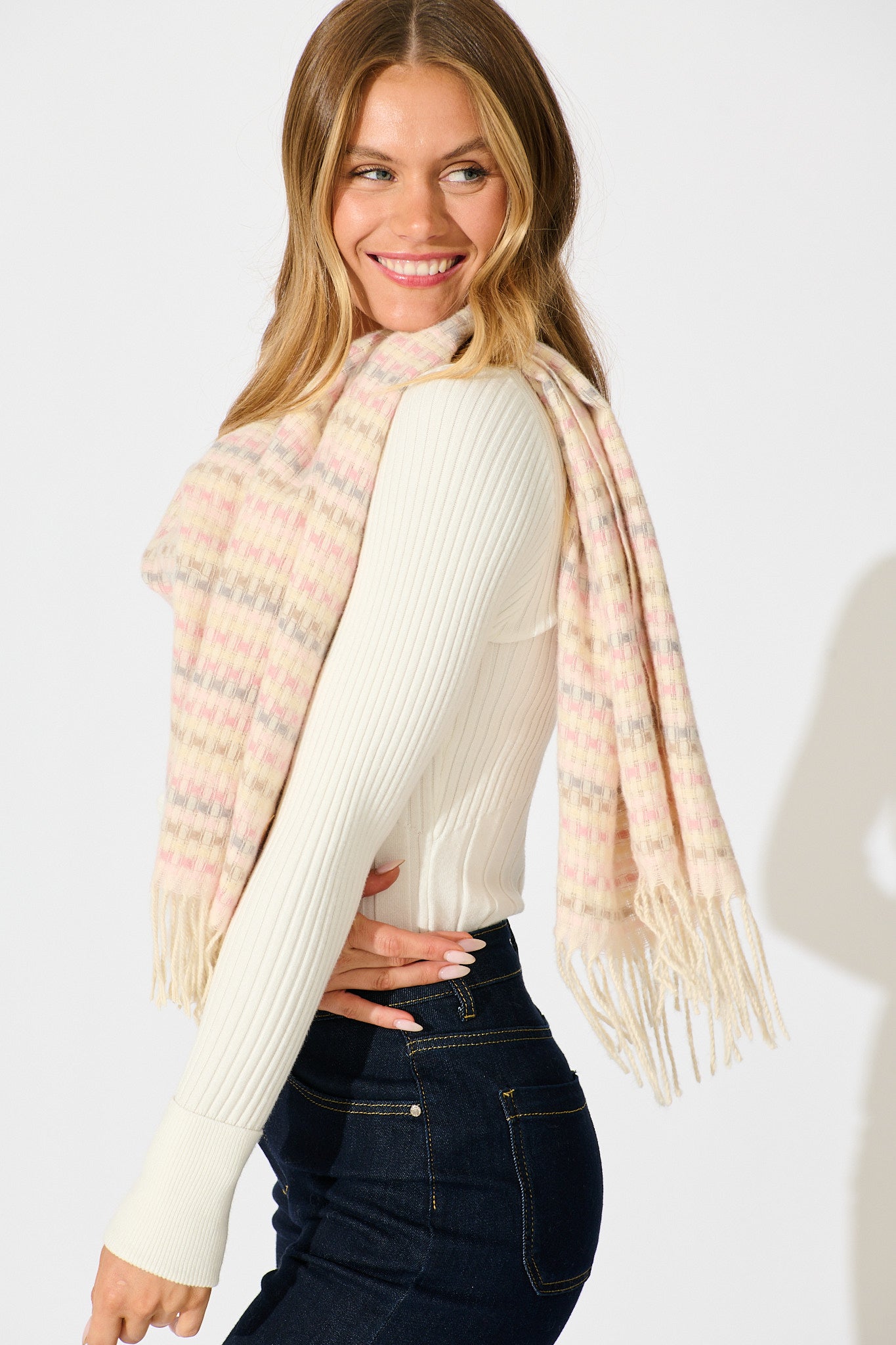 Andy Knit Scarf in Multi Pastel
