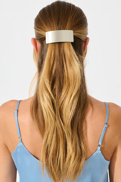 Carson Metal Square Hair Clip In Silver