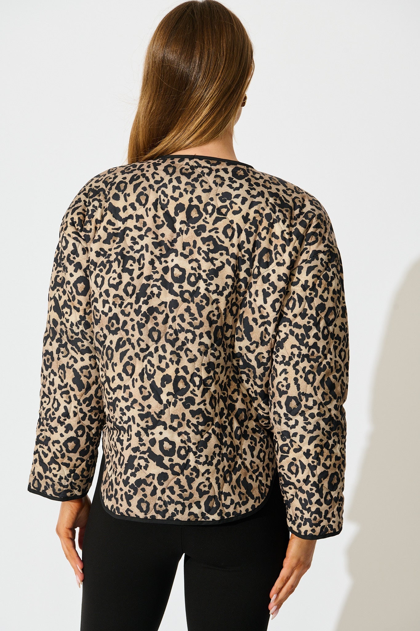 Mallorie Quilted Jacket in Leopard