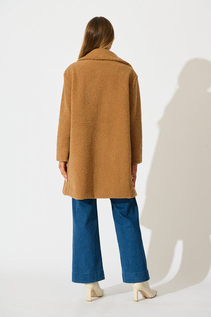 Lavish Teddy coat in Mocha
