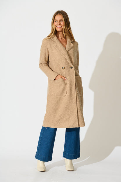 Wilma Coat in Camel Boucle