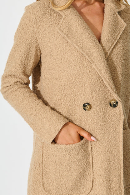 Wilma Coat in Camel Boucle