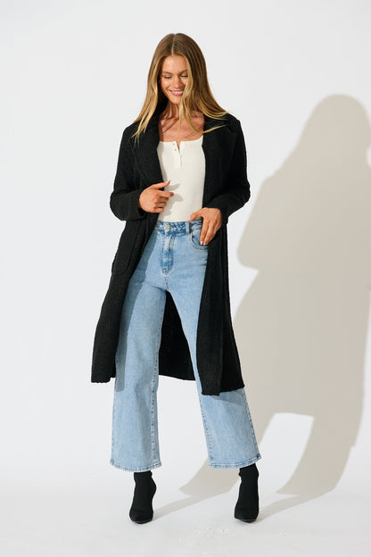 Wilma Coat in Black Boucle