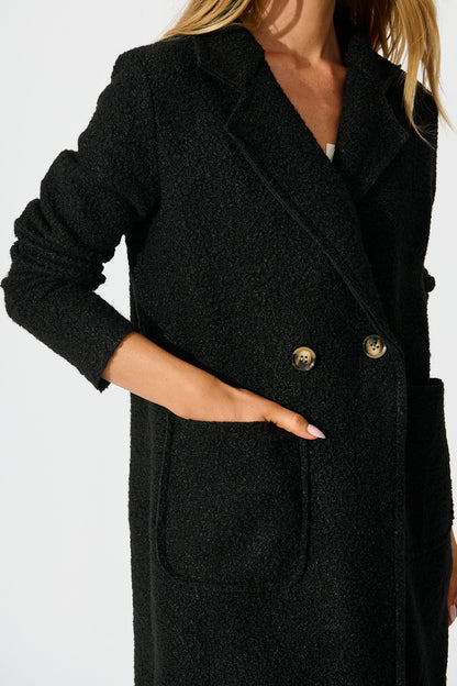 Wilma Coat in Black Boucle