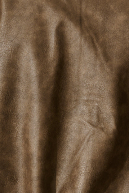 Look Twice Bomber Jacket in Brown Leatherette