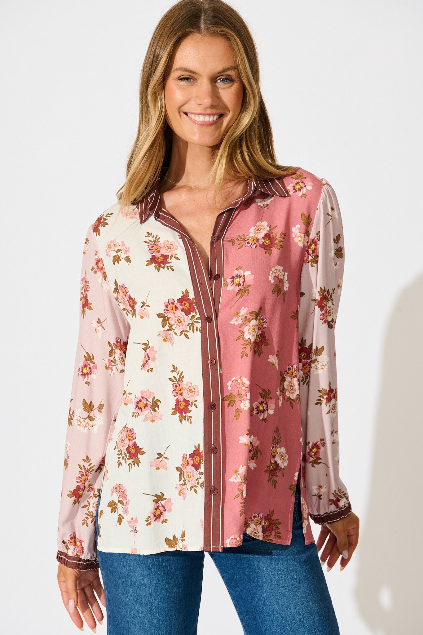 Wishing in Blooms Shirt in Pink and Blush Floral