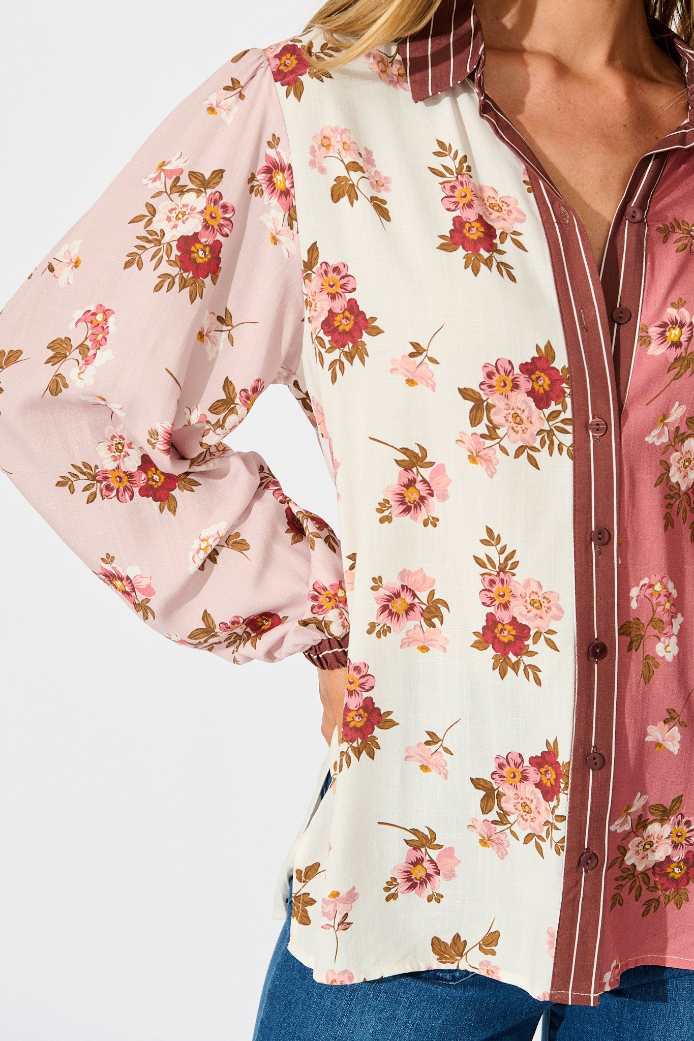 Wishing in Blooms Shirt in Pink and Blush Floral