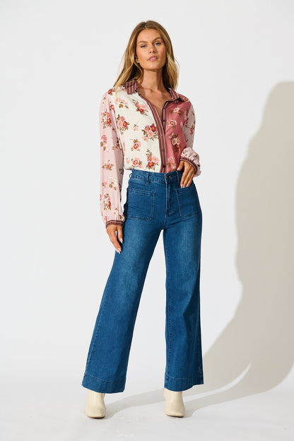 Wishing in Blooms Shirt in Pink and Blush Floral