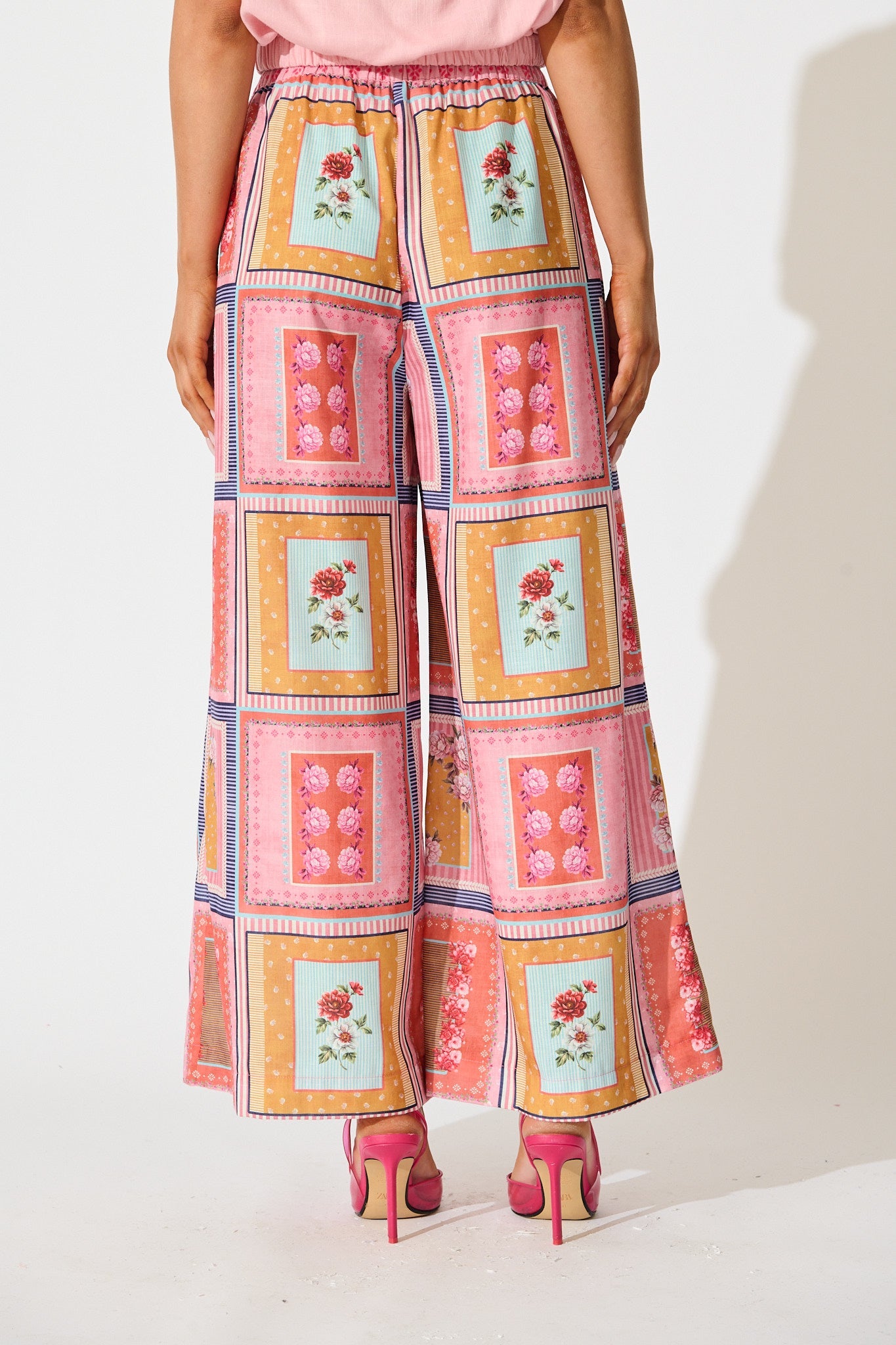 Wildflower Whisper Pant in Pink Multi Floral Tile Print