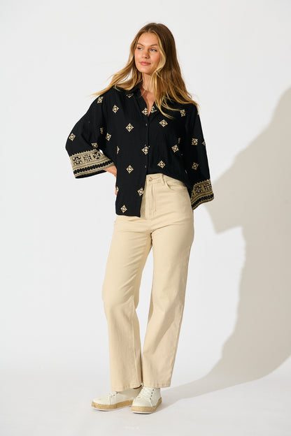 Sherrie Shirt in Black Embroidery