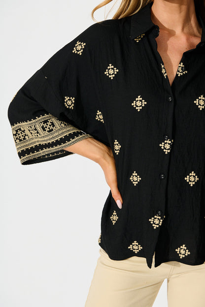 Sherrie Shirt in Black Embroidery