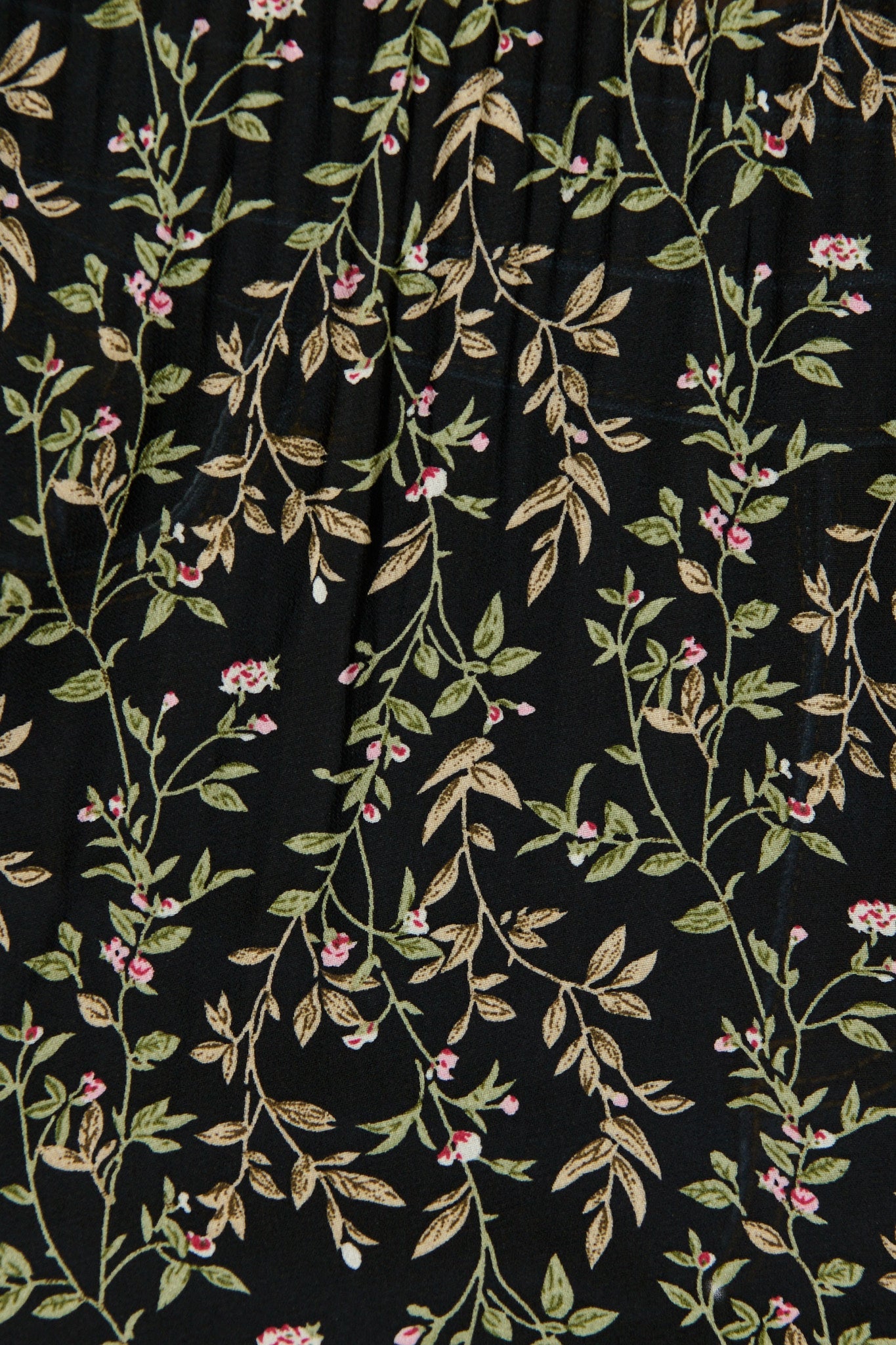 Zahara Top in Black Multi Floral Plisse